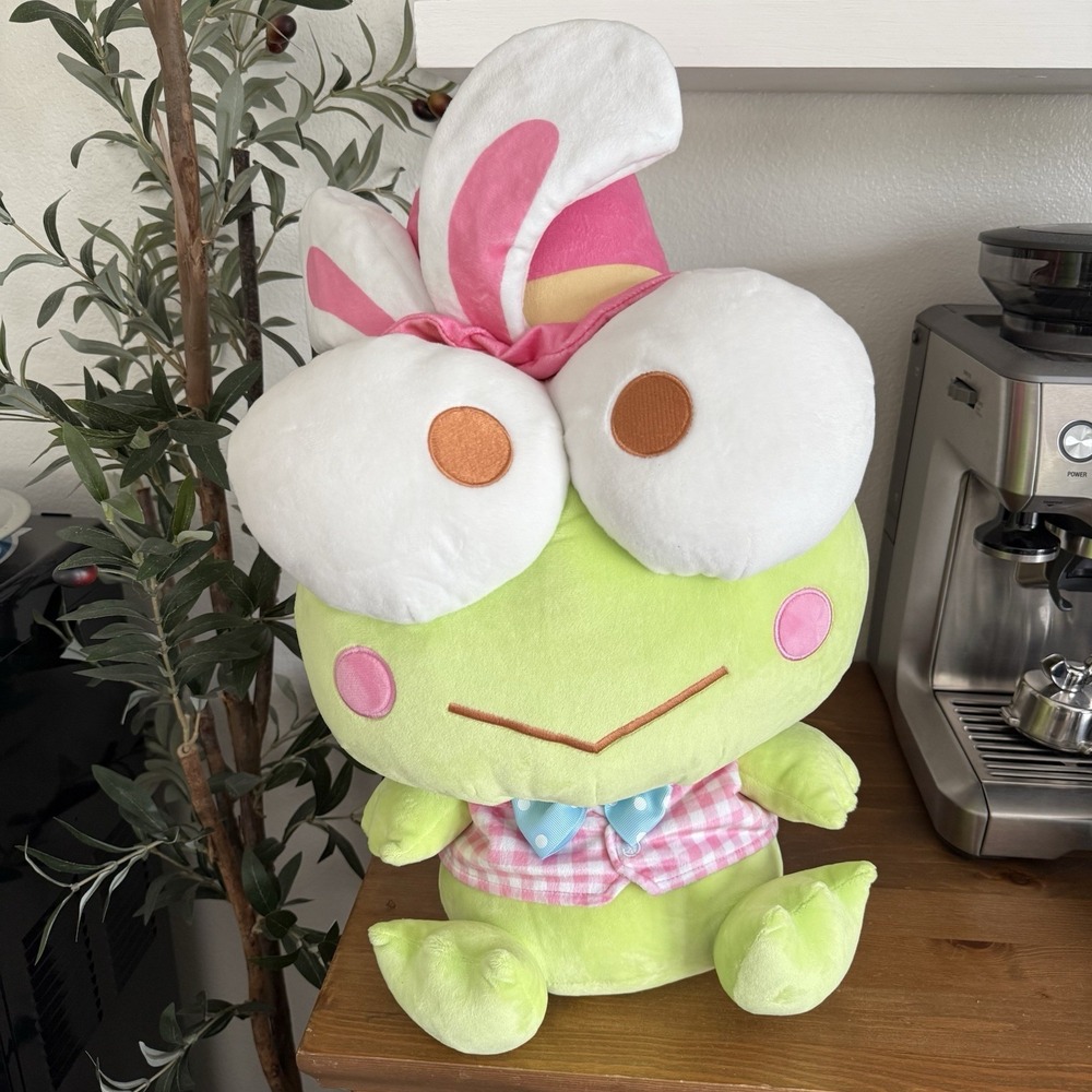 Sanrio Hello Kitty Keroppi Easter Bunny Plush Frog LARGE Limited Edition 17"